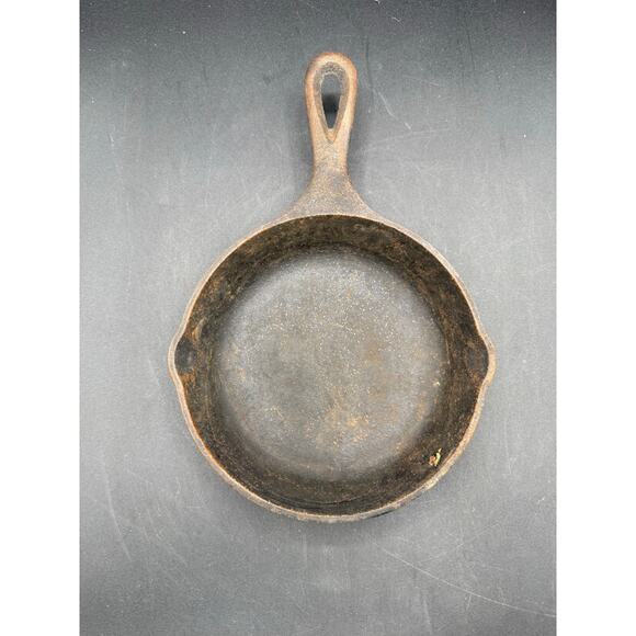 Vintage Lodge 3 SK D H2 Cast Iron Skillet 6 '' Notch Heat Ring Fry Pan - Picture 5 of 9